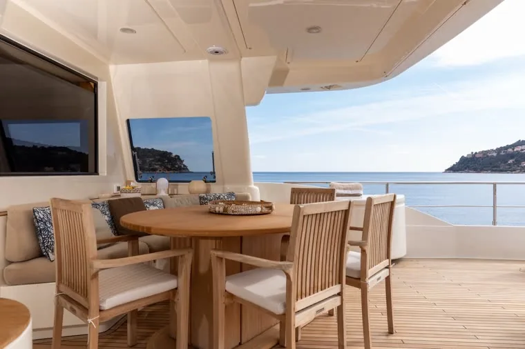 Aft deck aboard La Pausa