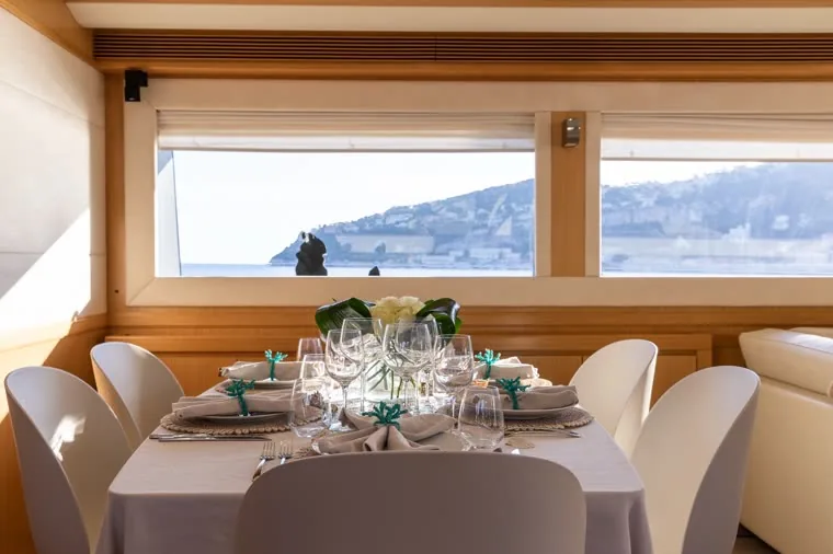 Dining, looking aft