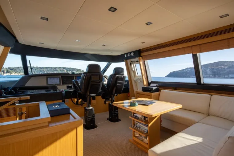 Wheelhouse aboard La Pausa